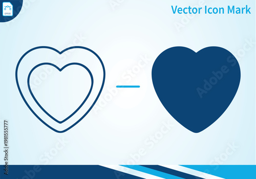 Heart vector mark icon. love symbol. icon mark vector illustration.