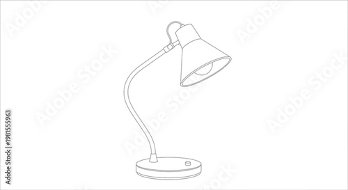 Modern adjustable desk lamp with flexible arm and conical shade
