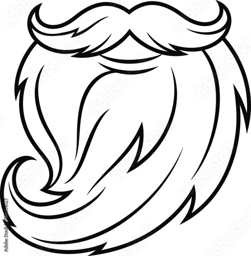 Stylish illustration of a handlebar mustache and long beard combination