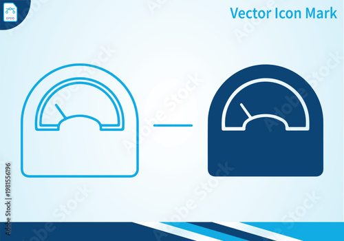 Industrial pressure gauge icons for measurement and control.
