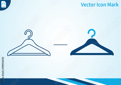 Hanger icon vector mark with outline and filled version.