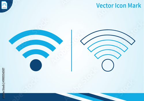 Wifi icon vector mark with filled and outline versions for network.