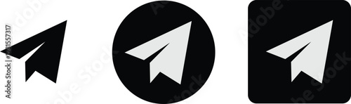 Telegram Logo Icons Set Outline Circle Square Social Media Symbol Isolated Png Transparent Background