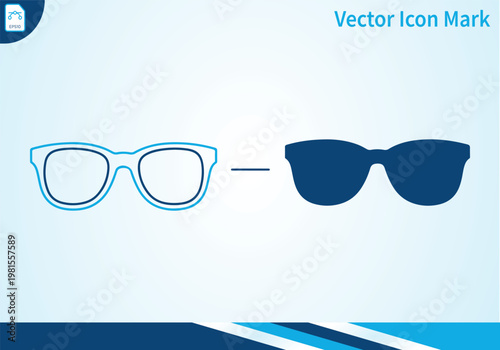 Sunglasses icon outline and filled vector set isolated.