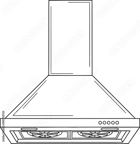 Modern kitchen range hood with chimney and sleek design