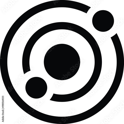 Solar system icon planet orbits sun galaxy astronomy science symbol space model celestial body