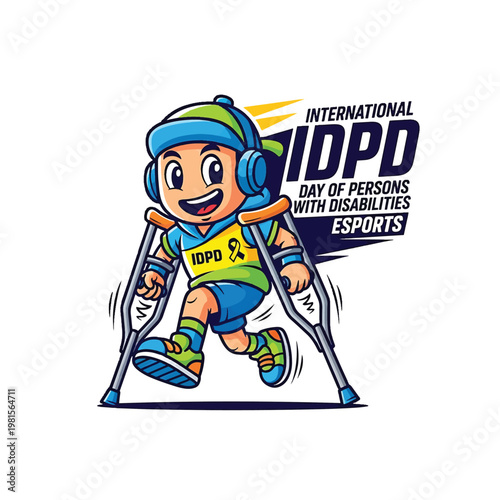 Paralympic racer boy on crutches for IDPD Esports