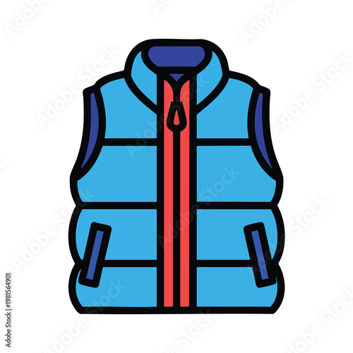 Stylish Light Blue Puffer Vest with Zipper and Pockets for Outdoor and Casual Wear