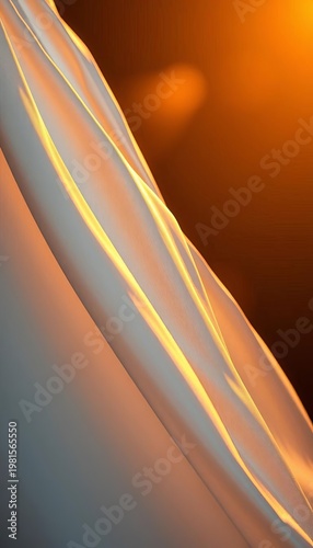 Silk dress folds cascade, a fluid landscape under pulsing lights, detail revealed,  fashion,  soft