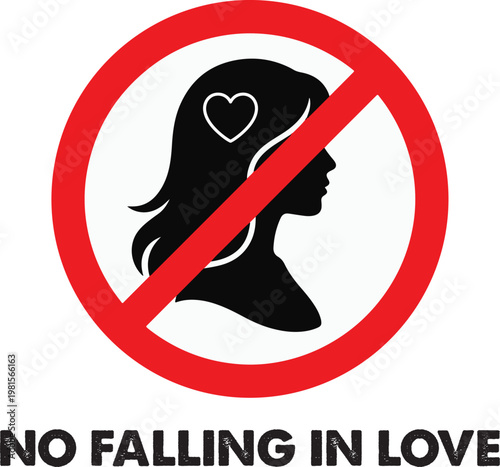 Prohibition sign with female silhouette