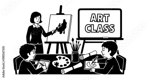 Art Class Vector – Creative Education Icon Set