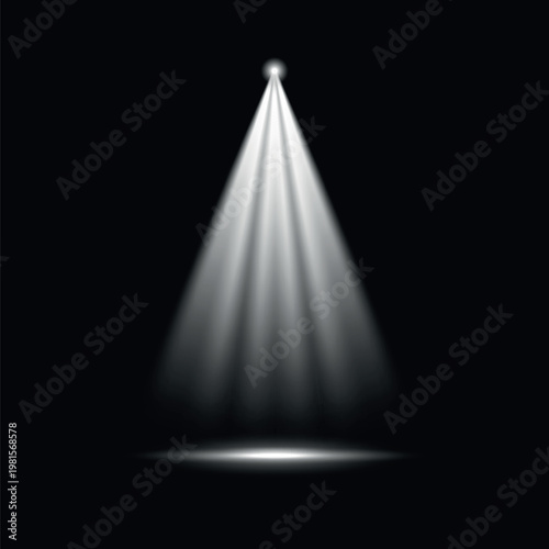 Spotlight illuminates dark stage, overlay effect vector element