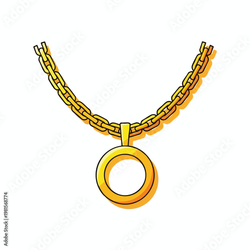 Stylish Gold Chain Necklace with Pendant for Fashion and Accessories