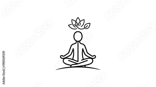 Meditating Figure with Lotus Symbol over Head