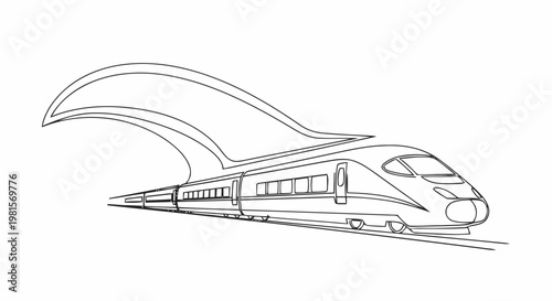 train on the white background