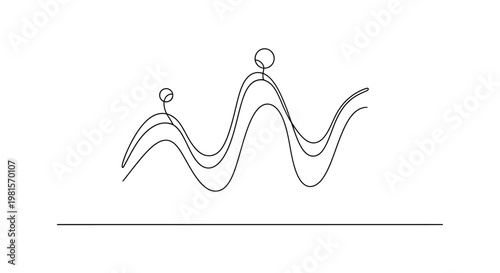 Abstract concept of ups and downs, roller coaster, abstract wave, journey, progress, success, failure