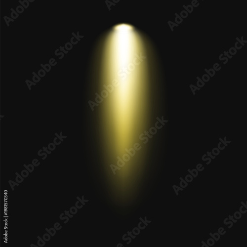 Bright spotlight illuminating darkness vector