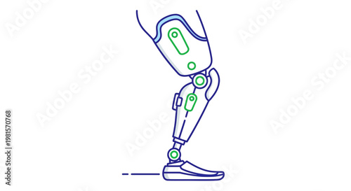 Modern Prosthetic Leg Technology, Bionic Limb for Amputee, Futuristic Medical Device