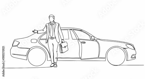 man and car