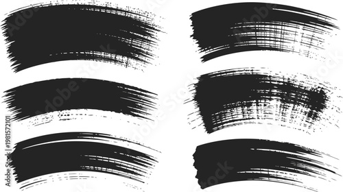 Bold black brush strokes display varied thick textured ink painting effects.