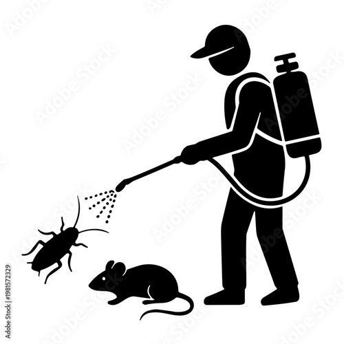 vector illustration of a pest control