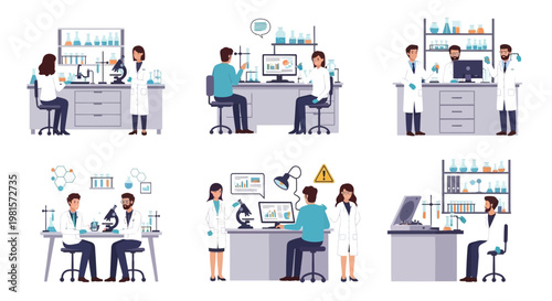 Scientists working in a modern laboratory, conducting research and experiments.