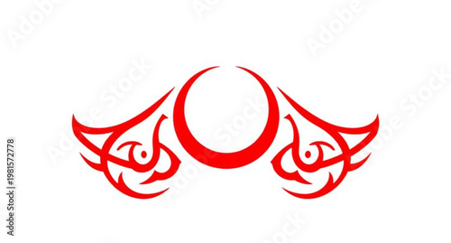 A cartoon vector illustration of a red hot chili pepper with a fire flame shape designed as a silhouette tattoo icon or logo sign