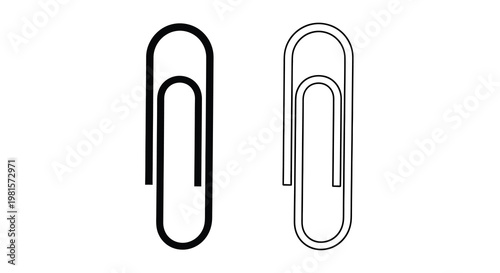 Two paper clips one black and one white displayed side by side