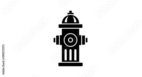 Black fire hydrant icon on white background