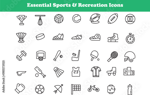 Essential Sports & Recreation Icons