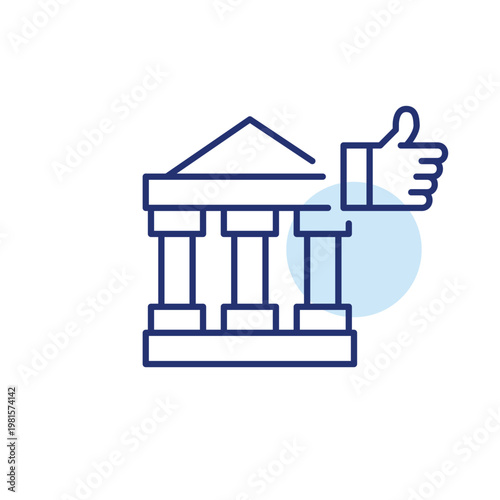 Bank and like. Secure money and financial accounts. Pixel perfect, editable stroke vector icon
