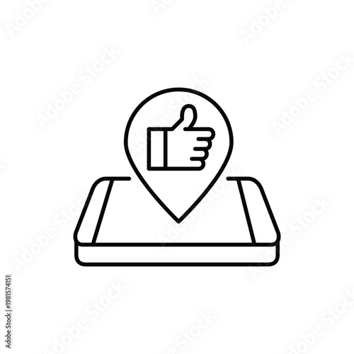 Map pointer on phone and like symbol. GPS tracking, favorite locations. Pixel perfect, editable stroke vector icon