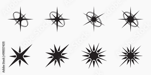 Abstract starburst vector designs element set