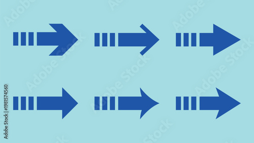 Blue arrows vector set