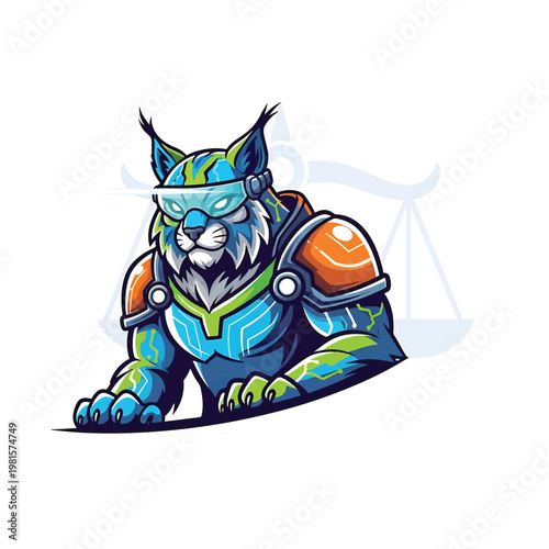 Cybernetic Wolverine Hero in Neon Armor