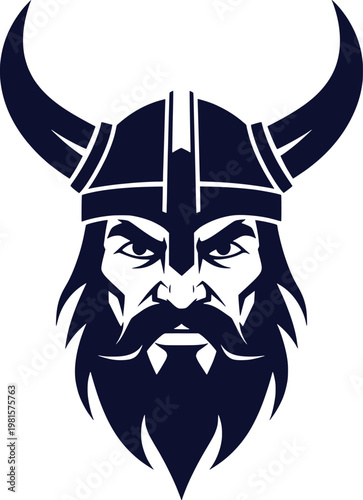 Viking's Spirit: A fierce depiction of a Viking warrior, complete with a horned helmet and a resolute gaze, embodies strength and historical valor.