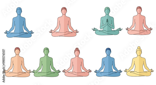Group of people meditating in yoga.