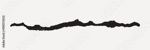Torn paper edge silhouette vector
