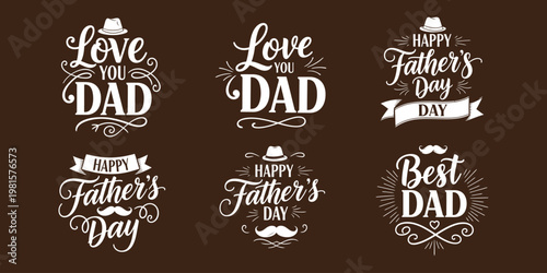 Happy fathers day beautiful typography designs for dad celebrating fatherhood