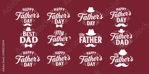 Happy father's day festive typography designs for celebrating dad