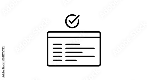Checklist Icon with Check Mark, Document and Tick Symbol, Business Task Completion Concept