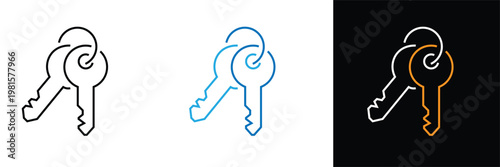 key icon set. key lock icon , access account login password icons - house key icon security symbol. vector interface app icons