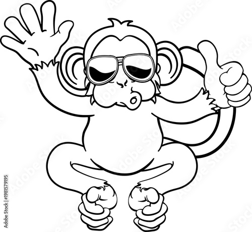 A monkey cool cute happy ca...