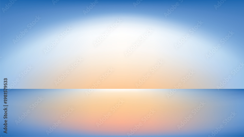Obraz premium Serene gradient horizon reflection desktop wallpaper vector