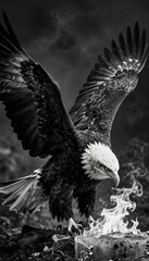Bald Eagle Noir Fantasy