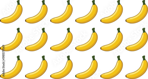 Seamless banana pattern vector illustration ripe yellow bananas fruit background healthy food design tropical repeating texture