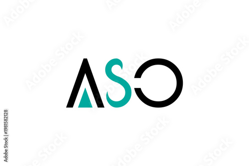 Modern Minimalist ASO Logo Design in Black and Teal