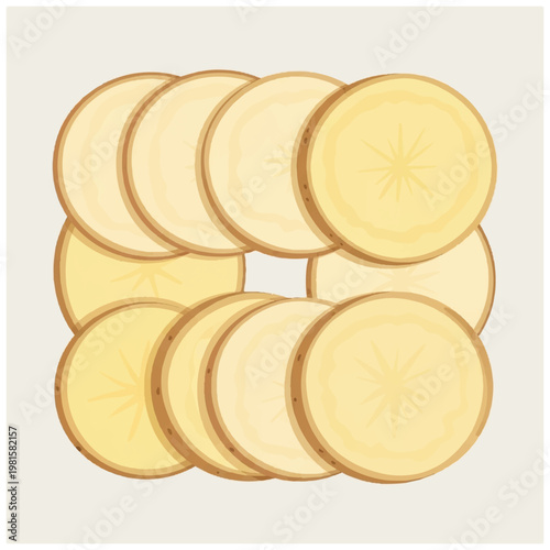 Stack of Round Crackers or Cookies.