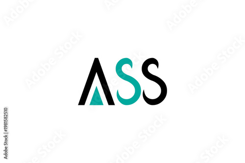 Modern Minimalist ASS Logo Design in Black and Teal