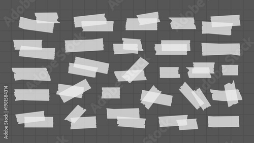 Various torn tape pieces collection vector